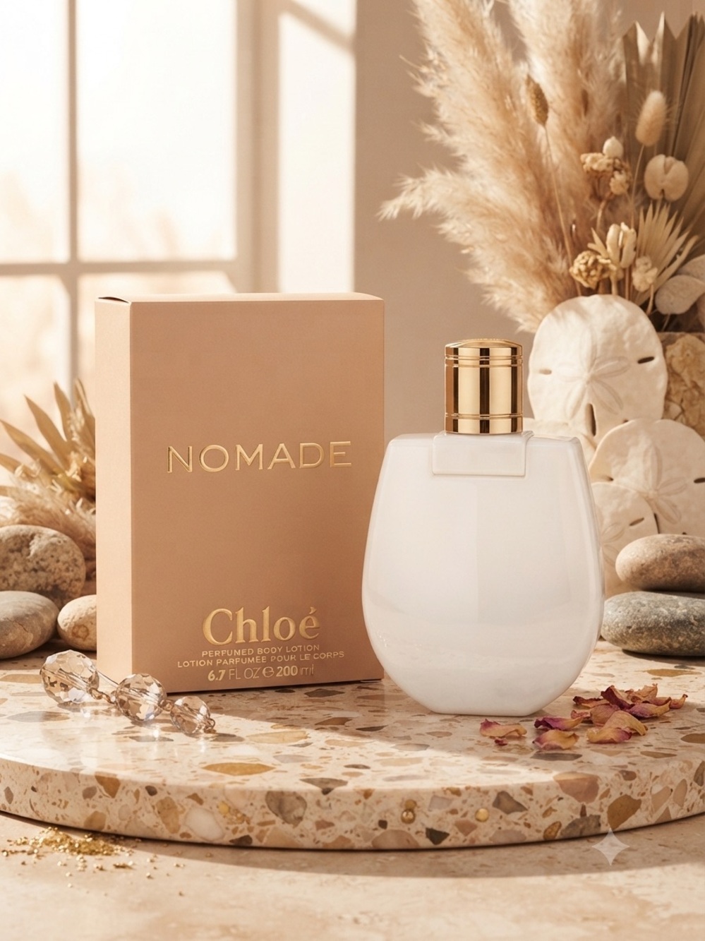 See By Chloe Nomade Moisturizer in Beige and White with Gold Accents